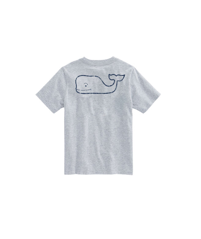 Vineyard Vines Boys Gray Heather Glow Vintage Whale Long Sleeve Pocket T-Shirt